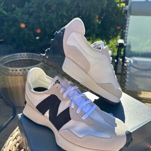 BRAND NEW New Balance 327 sneakers, Size 10W/8.5M, Sea Salt/White/Black NWT